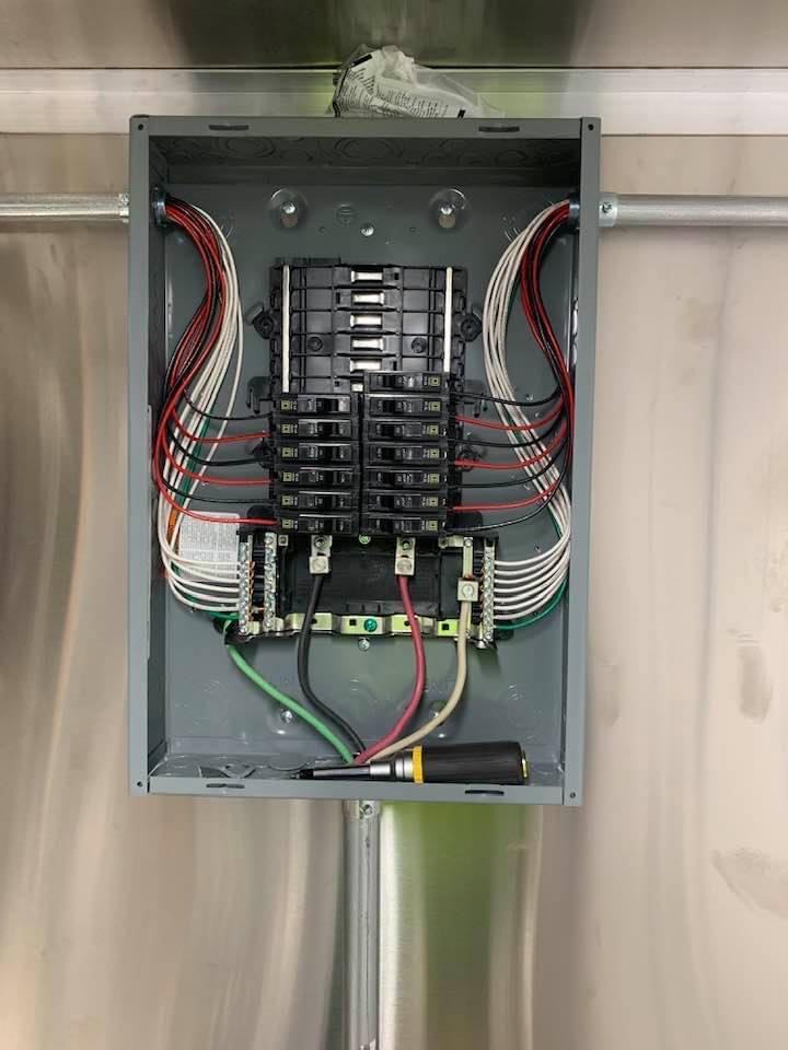 Neat interior electrical panel wiring